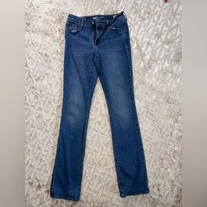 Old Navy Women's kicker Boot Cut Jeans in mid rise Deep Blue womans size 4 tall